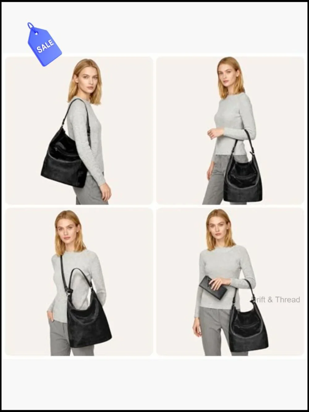 Women's Hobo Crossbody Handbag with Tassel, Large Capacity Purse Set